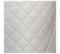 Faux Leather Quilted Diamond Fluted Car Seating Vehicle Upholstery,Vinyl PVC Stitch Padded Cushion Linen Wadding Fabric(White,1.6x5m)