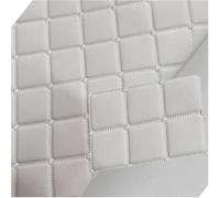 Faux Leather Quilted Diamond Fluted Car Seating Vehicle Upholstery Vinyl PVC Stitch Padded Cushion Linen Wadding Fabric(White,1.6x6m)
