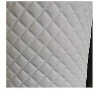 Faux Leather Quilted Diamond Stitch Padded Leathercloth Material Faux Leather Fabric Leatherette Material Upholstery, Car Lining(White,1.6x7m)