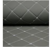 Faux Leather Quilted Fabric Double Diamond White Stitch Fluted Vehicle Upholstery Foam Headliner for Automotive Repair 1 Metre Length(Grey,1.4x2m)