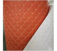 Faux Leather Quilted Faux Leather Diamond Fluted Car Seating Vehicle Upholstery Fabric,Vinyl PVC Leather Stitch Padded Cushion Linen Wadding Fabric(Oranje,1.6x1m)