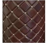 Faux Leather Quilted Faux Leather Diamond Fluted Car Seating Vehicle Upholstery Fabric,Vinyl PVC Leather Stitch Padded Cushion Linen Wadding Fabric(Deep Coffee,1.6x2m)