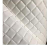 Faux Leather Quilted Faux Leather Diamond Fluted Car Seating Vehicle Upholstery Fabric,Vinyl PVC Leather Stitch Padded Cushion Linen Wadding Fabric(White,1.6x1m)