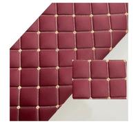 Faux Leather Quilted Faux Leather Diamond Fluted Car Seating Vehicle Upholstery Fabric，Vinyl PVC Stitch Padded Cushion Linen Wadding Fabric(Burgundy,1.6x2m)