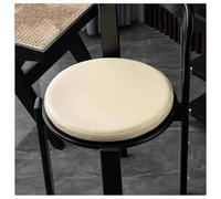 Faux Leather Round Seat Cushion 4.5cm Thickness Memory Foam Dining Chair Pads Waterproof Circle Bar Stool Cushions For Living Room Patio Garden Office Chairs(Beige,35cm/13.8in)