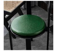 Faux Leather Round Seat Cushion 4.5cm Thickness Memory Foam Dining Chair Pads Waterproof Circle Bar Stool Cushions For Living Room Patio Garden Office Chairs(Green,40cm/15.7in)