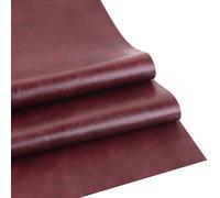 Faux Leather Sheets Smooth Surface One Yard Leather Fabric for DIY Crafting Thick Durable Synthetic Repholstery PU Leather Vinyl 36"x54" Large Size Upholstery Fabric (Burgundy, Cut by The Yard)