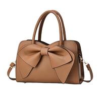 Faux Leather Shopping Bag Women's Shoulder Bag College Tote Handbag Work Shopping Bag Purse Shoulder Bags Ladies Large with Large Handles, coffee, One Size