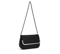 Faux Leather Shoulder Bag - Quilted or Croc-Embossed Patent Finish Crossbody/Shoulder Bag with Chain Strap & Magnetic Flap - Elegant Everyday & Evening Accessory