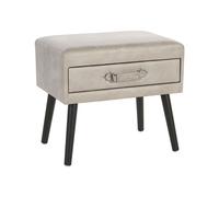 Faux Leather Side Table Beige EUROSTAR