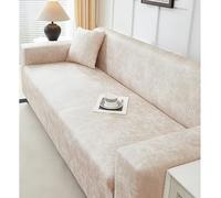 Faux Leather Sofa Cover, Waterproof Stretch Slipcover with Elastic Bottom, 1-Piece Pets Furniture Protector for Dogs and Cats