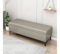 Faux Leather Storage Ottoman Bench Extra Long Upholstered Bedroom Bench With Storage Space For Entryway Rectangular Coffee Tables Toy Box Organizer Support 300 Lbs Faux Leather Ottoman With Storage(Gr