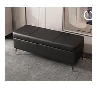 Faux Leather Storage Ottoman Bench with Cushion - Stylish Entryway & Living Room Furniture for Bedroom Space-Saving Organizer Modern Design Comfortable Seating