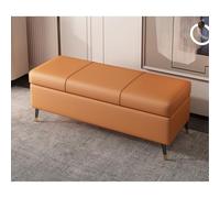 Faux Leather Storage Ottoman Rectangular Extra Long Bench with PU Cushion Perfect Entryway Furniture & Living Room Footrest Stylish Storage Solution for Bedroom & Living Room