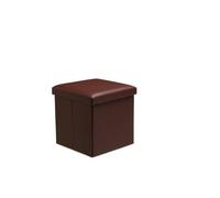 Snug City Faux Leather Storage Ottoman Storage Box With Lid Foldable - 38x38x38cm Square in Brown | Size: Small Snug City Brown S