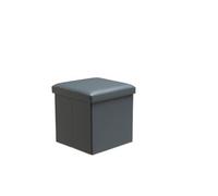 Faux Leather Storage Ottoman Storage Box With Lid Foldable - 38X38X38Cm Square Grey