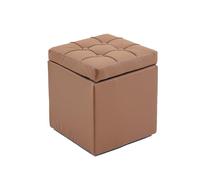 Faux Leather Storage Ottoman Upholstered Shoe Bench with LiftOff Lid Small Tufted Foot Rest Stool for Living Room Bedroom Entryway - Compact 30x30x35cm