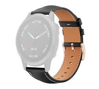Faux Leather Strap for Garmin Fenix 8 / 7S / 6S / 5S 20 mm Pin Buckle Black