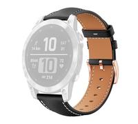 Faux Leather Strap for Garmin Fenix 8 / 7S / 6S / 5S 22 mm Pin Buckle Black