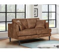 Faux Leather Suede Brown 2 Seater Sofa