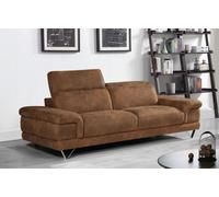 Faux Leather Suede Brown 3 Seater Sofa Chicago