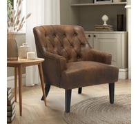 Faux Leather Suede Brown Lydia Accent Chair