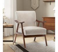 Faux Leather Suede Cream Selma Accent Chair