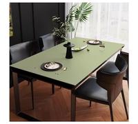 Faux Leather Table Cloths Rectangle, Wipeable Waterproof and Oil-Proof Leather Tablecloth, Heat Proof Dinner Table Protector Pad, Extra Large Coffee Table Mats, Vinyl Table Cloth(80×120cm,Light Green)