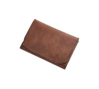 Faux Leather Tobacco Pouch Brown - Compact Swivel Pocket with Zip Pocket Inside & on the Back, Integrated Lighter Holder - For Tobacco, Papers & Filters - Ideal for Everyday Use