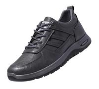 Faux Leather Trainers Men - Men Running Shoes Waterproof Solid Color Casual Sneakers Lightweight Comfortable Footwear Non-Slip Soft Sole Trainers Wide Fit Wear-Resistant Shoes Outdoor Walking Shoes