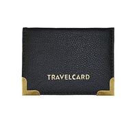 Faux Leather Travelcard/Credit Card 4-Pocket Sleeve Wallet (Black)