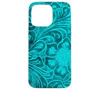 Faux Leather Turquoise Teal Western Cowgirl Boho Country Fun Case for iPhone 15 Pro Max