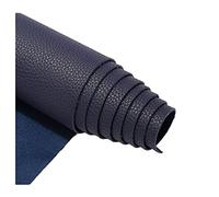 Faux Leather Upholstery Fabric by The Meter Litchi Texture Waterproof Vinyl Leatherette for Car Seats, Sofa Chair Furniture, DIY Crafts(Color:Blue,Size:138x50cm/4.53x1.64ft)(Navy,1.38X0.5m)