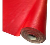 Faux Leather Upholstery Fabric. Flame Retardant Material to Cover Chairs 140cm Wide Medium Grain Vinyl Leatherette Plain Coloured Material to Protect Furniture (Pillar Box) (4m)