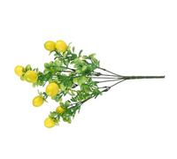 Faux Lemon Stems - 3 Piece Artificial Branch Set, Realistic Yellow Fruit Decoration, Lifelike Green Leaves | Home Office Vase Decor, Table Centerpiece Arrangement, Decorative Tree Accent for Living Ro