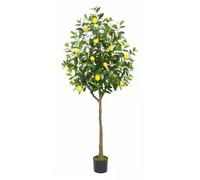 Faux Lemon Tree, Artificial Potted Lemon Plant, Fake Citrus Tree For Indoor Outdoor Home Decor, Vibrant Fruits & Leaves, For Living Room Patio Office(120cm/3.9ft)