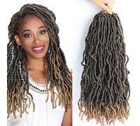 Faux Locs 24 Inch Crochet Hair New Soft Locs 6 Packs/Lot Curly Wavy Pre-Looped Faux Locs Goddess Synthetic Fiber Hair Extensions (24 Inch, T27#)