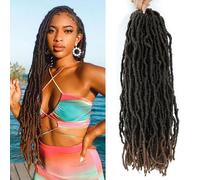 Faux Locs 30 Inch 8 Packs Locs Crochet Hair For Black Women New Soft Locs Curly Wavy Pre-Looped Crochet Hair Crochet Faux Locs Goddess Faux Locs synthetic Hair Extensions (30Inch,1B/30)