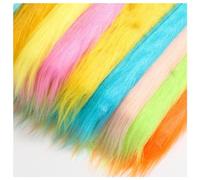 Faux Long Pile Fun Faux Fur Fabric, Faux Fur Fabric Shaggy Square Pre-Cut 50x50cm 12cm Pile Multicolor(Brown 1)