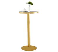 Faux Marble Round Coffee Table - Modern Cocktail Table with Metal Frame for Living Room Bedroom & Office - Stylish Accent & Snack Table (D21.6/23.6" H29.5/37.4" W41.3)
