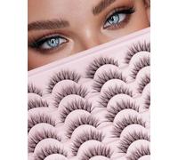 Faux Mink Lashes Fluffy Natural Look 14mm False Lashes Strip Clear Band 14 Pairs False Eyelashes 3D Full Dramatic Eye Fake Eyelashes()