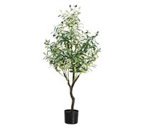 Faux Olive Tree, Artificial Olive Tree With Realistic Leaves & Fruits, Pre-Assembled Potted Olive Tree, Fake Olive Plant For Indoor Home Office Living Room Decor(160cm/5.2ft)