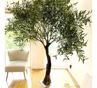 Faux Olive Tree - Tall Artificial Silk Tree with Branches and Fruits for Modern Living Room and Office Indoor Floor Decor