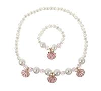 Faux Pearl Bracelet Princess Play Jewelry Necklace Jewelry Kit Suit Acrylic Pink