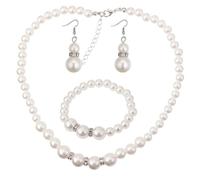 Faux Pearl Bridal Jewelry Sets, Wedding Party Necklace Earring Bracelet Sets Bridal Jewelry Set For Women Party Gift Nice processing
