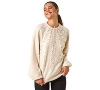 Faux Pearl Cable Knit Jumper Roman Natural 16
