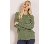 Faux Pearl Embellished Knitted Jumper Klass. Khaki L