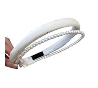 Faux Pearl Hair Band Double-layer Headband Imitation Hairband Lightweight Design Soft Touch Hoop Versatile French Style Accessory White
