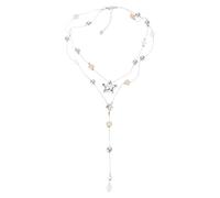 Faux Pearl Necklace with Five Point Star Pendant Plain Elegant Jewelry for Women DailyWear Double Layer Pearl Star Necklace