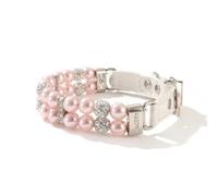Faux Pearl Shiny Rhinestone Adjustable Cat Dog Collar Pet Wedding Party Supplies For Shiba Inu Beagle Pug Chihuahua,A,XS